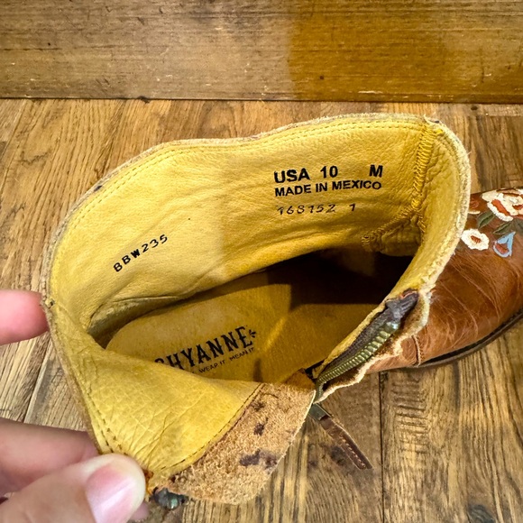 Shyanne Millie Floral Boots Leather Bootie Western Cowgirl Size 10 - Picture 6 of 7